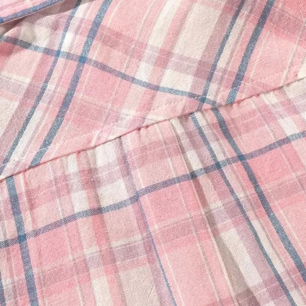 Noomelfish Girls Plaid Sleeveless Button Down Shirt Tie Knot Blouse Tank Tops 512 YearsPlaid Pink White