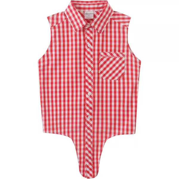Noomelfish Girls Plaid Sleeveless Button Down Shirt Tie Knot Blouse Tank Tops 512 YearsRed Check Gingham