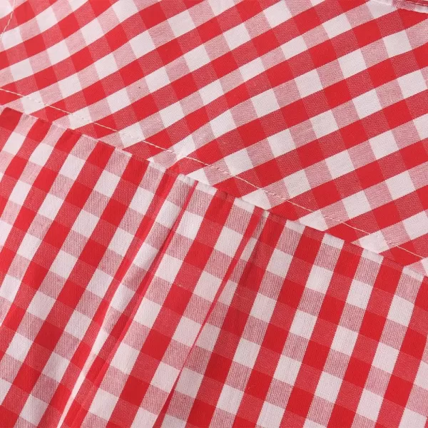 Noomelfish Girls Plaid Sleeveless Button Down Shirt Tie Knot Blouse Tank Tops 512 YearsRed Check Gingham