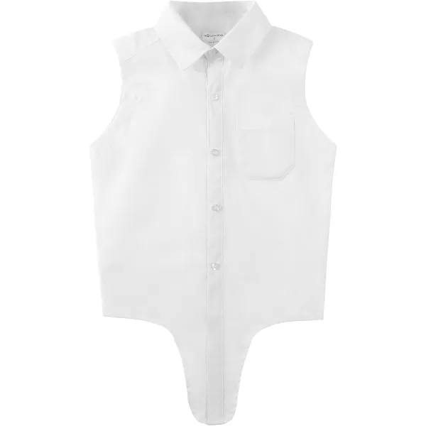 Noomelfish Girls Plaid Sleeveless Button Down Shirt Tie Knot Blouse Tank Tops 512 YearsWhite