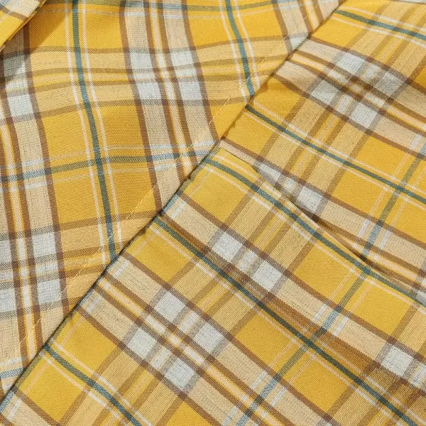 Noomelfish Girls Plaid Sleeveless Button Down Shirt Tie Knot Blouse Tank Tops 512 YearsYellow Plaid