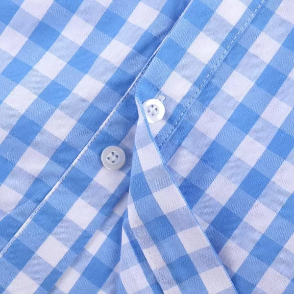 Noomelfish Girls Ruffle Cold Shoulder Top Blouse Short Sleeve Button Down Shirts 412 YearsBlue Gingham