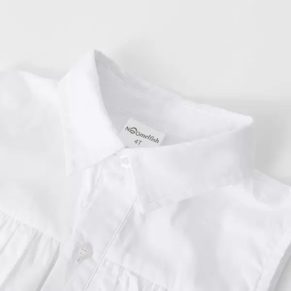 Noomelfish Girls Ruffle Cold Shoulder Top Blouse Short Sleeve Button Down Shirts 412 YearsWhite