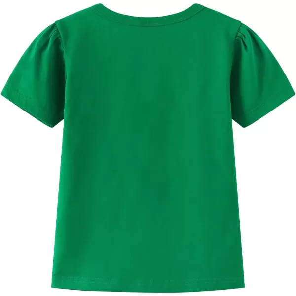 Noomelfish Girls Ruffle Heart TShirts Cute Short Sleeve Tee Tops 312 YearsGreensolid