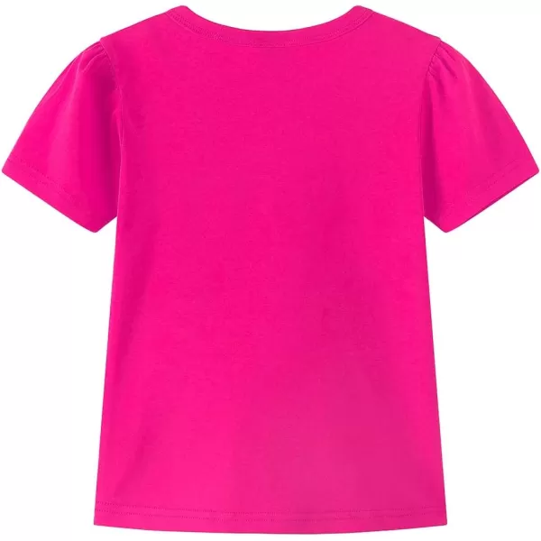 Noomelfish Girls Ruffle Heart TShirts Cute Short Sleeve Tee Tops 312 YearsRose