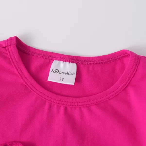 Noomelfish Girls Ruffle Heart TShirts Cute Short Sleeve Tee Tops 312 YearsRose