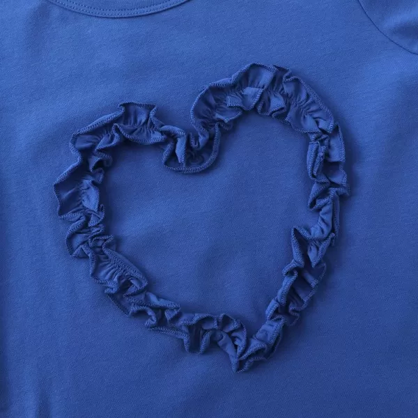 Noomelfish Girls Ruffle Heart TShirts Cute Short Sleeve Tee Tops 312 YearsRoyal Blue