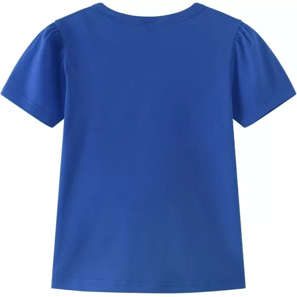 Noomelfish Girls Ruffle Heart TShirts Cute Short Sleeve Tee Tops 312 YearsRoyal Blue