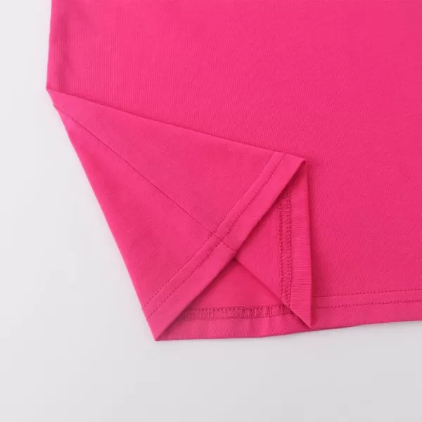 Noomelfish Girls Ruffle Short Sleeve TShirts Summer Casual Tee Tops Blouse 512 YearsHot Pink