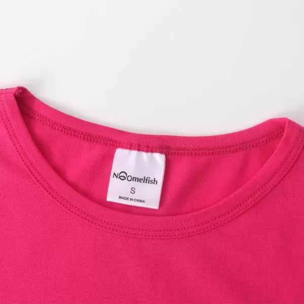 Noomelfish Girls Ruffle Short Sleeve TShirts Summer Casual Tee Tops Blouse 512 YearsHot Pink