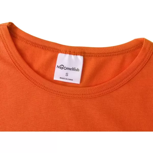 Noomelfish Girls Ruffle Short Sleeve TShirts Summer Casual Tee Tops Blouse 512 YearsOrange