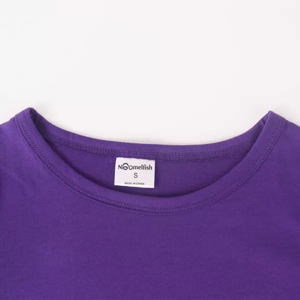 Noomelfish Girls Ruffle Short Sleeve TShirts Summer Casual Tee Tops Blouse 512 YearsPurple