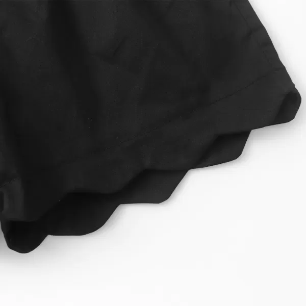 Noomelfish Girls Scalloped Stretch Twill Pull On Shorts with Pockets 512 YearsBlack