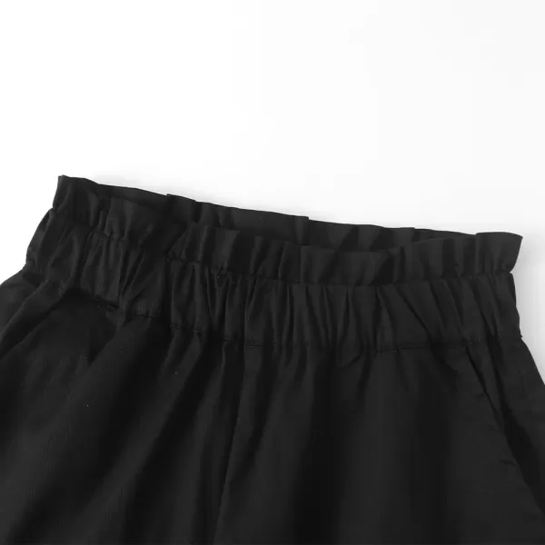 Noomelfish Girls Scalloped Stretch Twill Pull On Shorts with Pockets 512 YearsBlack