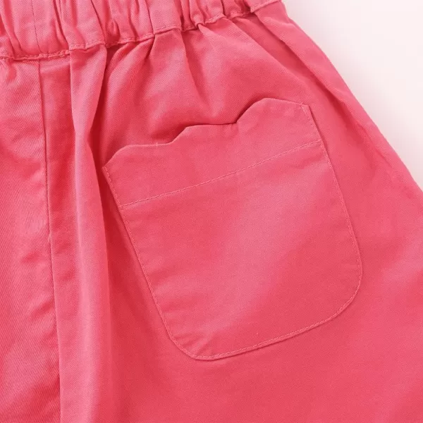 Noomelfish Girls Scalloped Stretch Twill Pull On Shorts with Pockets 512 YearsHot Pink