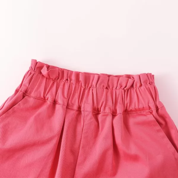 Noomelfish Girls Scalloped Stretch Twill Pull On Shorts with Pockets 512 YearsHot Pink