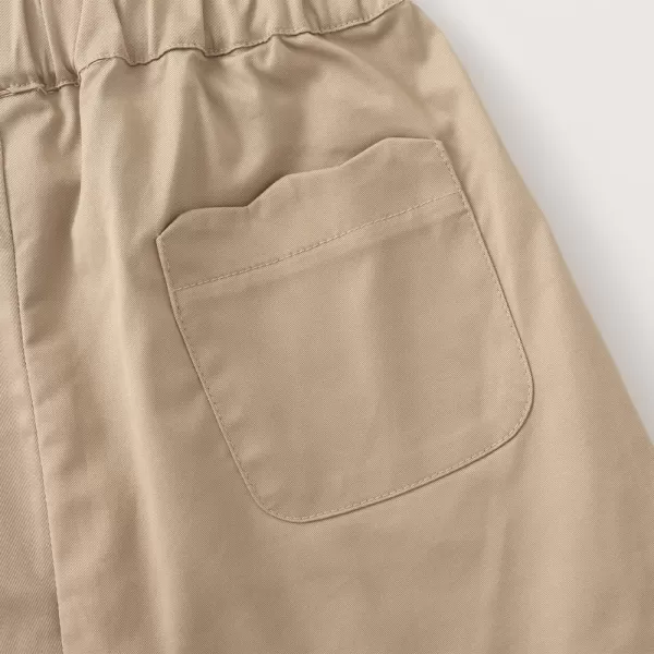 Noomelfish Girls Scalloped Stretch Twill Pull On Shorts with Pockets 512 YearsKhaki