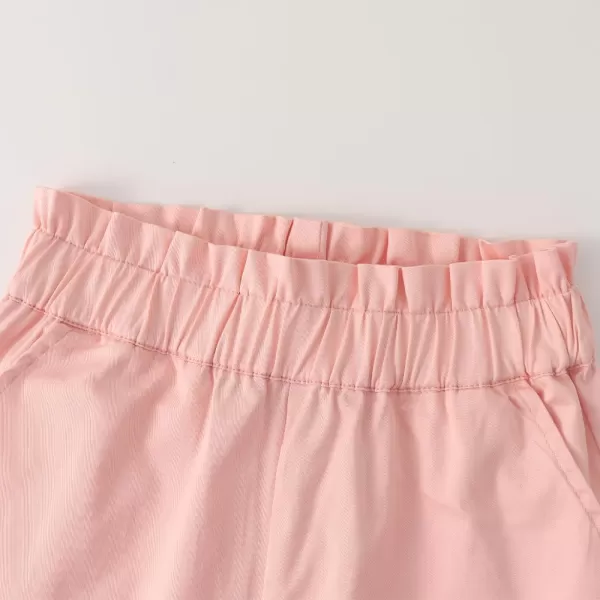 Noomelfish Girls Scalloped Stretch Twill Pull On Shorts with Pockets 512 YearsLight Pink