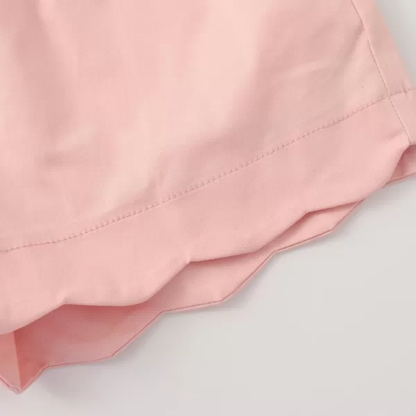 Noomelfish Girls Scalloped Stretch Twill Pull On Shorts with Pockets 512 YearsLight Pink