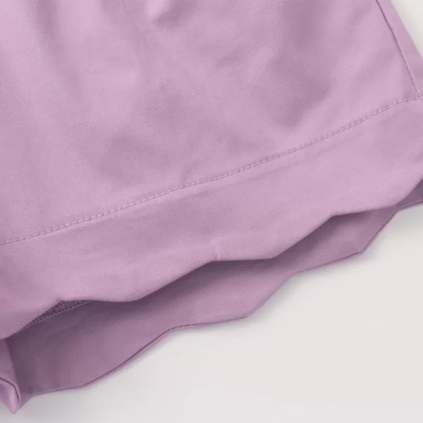 Noomelfish Girls Scalloped Stretch Twill Pull On Shorts with Pockets 512 YearsLight Purple