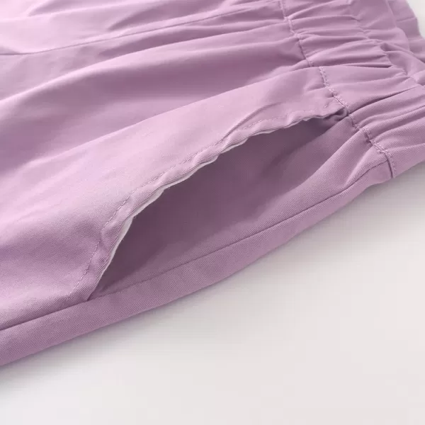 Noomelfish Girls Scalloped Stretch Twill Pull On Shorts with Pockets 512 YearsLight Purple