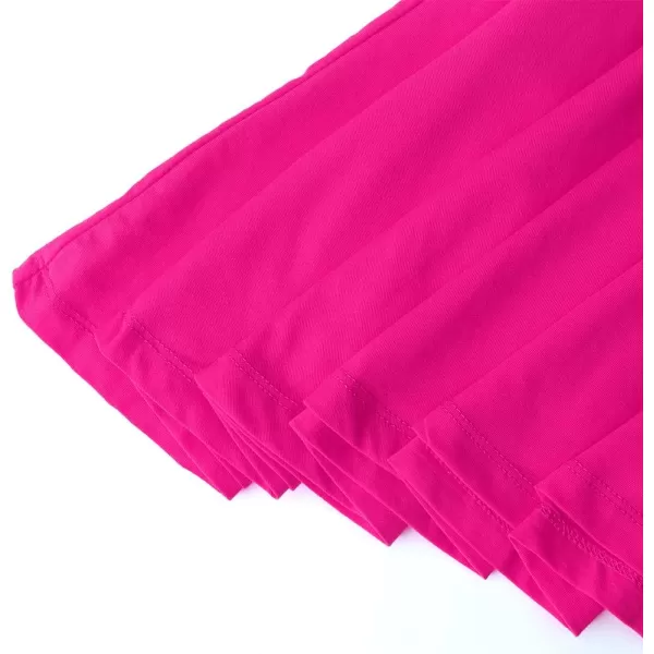 Noomelfish Girls Short Puff Sleeve Dress Summer Casual Knit Swing Twirl Skater Dresses with Pockets 212 YearsHot Pink