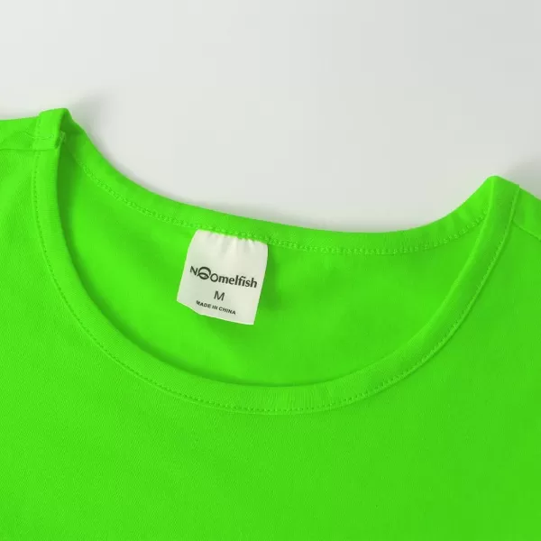 Noomelfish Girls Short Puff Sleeve Dress Summer Casual Knit Swing Twirl Skater Dresses with Pockets 212 YearsNeon Green
