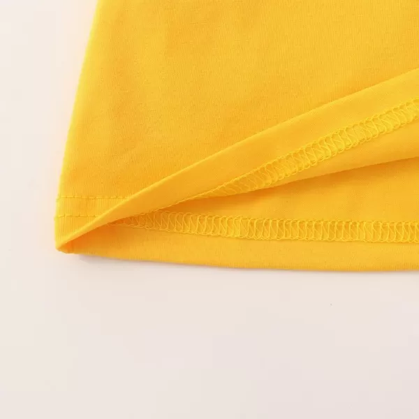Noomelfish Girls Short Sleeve Crop Tops Kids Summer Dance Cropped TShirts 514 YearsGold Yellow