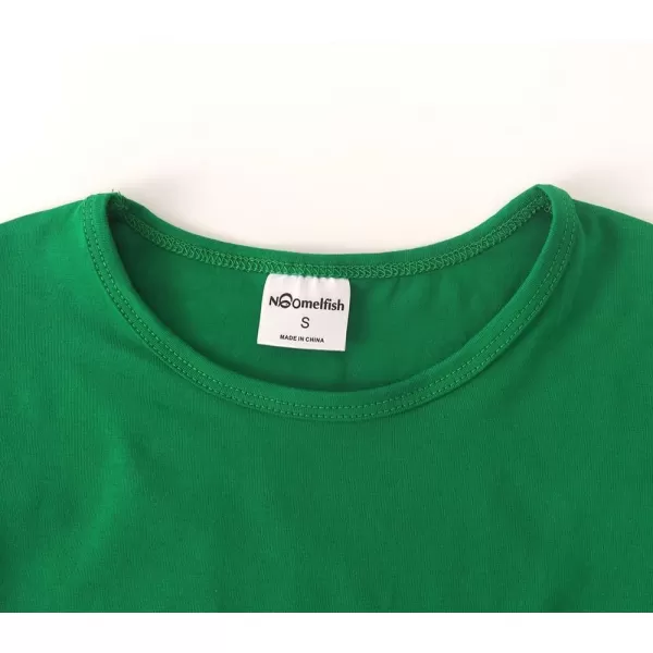 Noomelfish Girls Short Sleeve Crop Tops Kids Summer Dance Cropped TShirts 514 YearsGreen