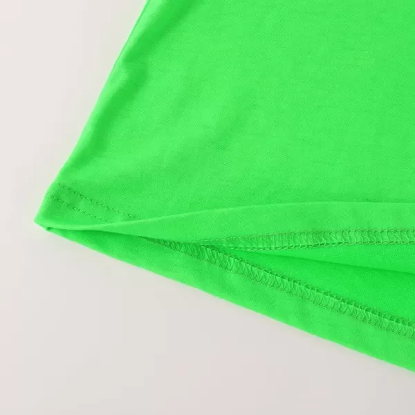 Noomelfish Girls Short Sleeve Crop Tops Kids Summer Dance Cropped TShirts 514 YearsNeon Green
