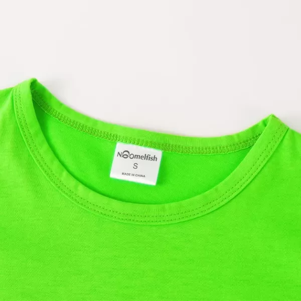 Noomelfish Girls Short Sleeve Crop Tops Kids Summer Dance Cropped TShirts 514 YearsNeon Green