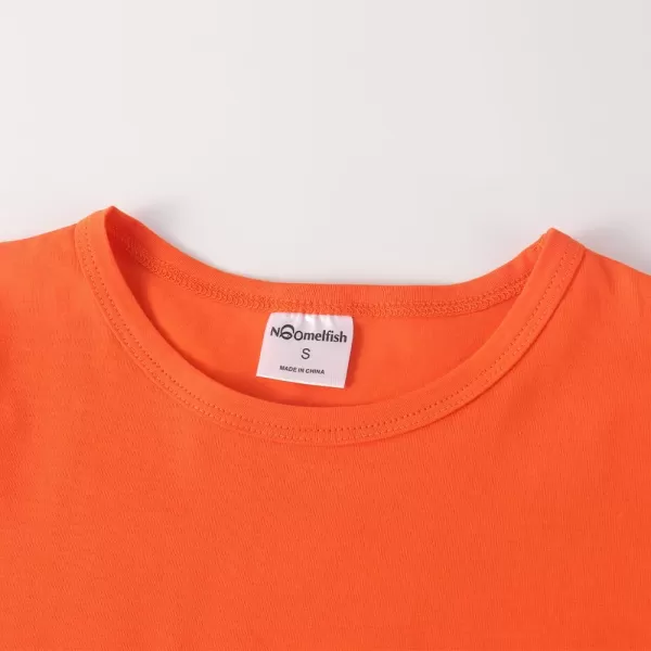 Noomelfish Girls Short Sleeve Crop Tops Kids Summer Dance Cropped TShirts 514 YearsOrange