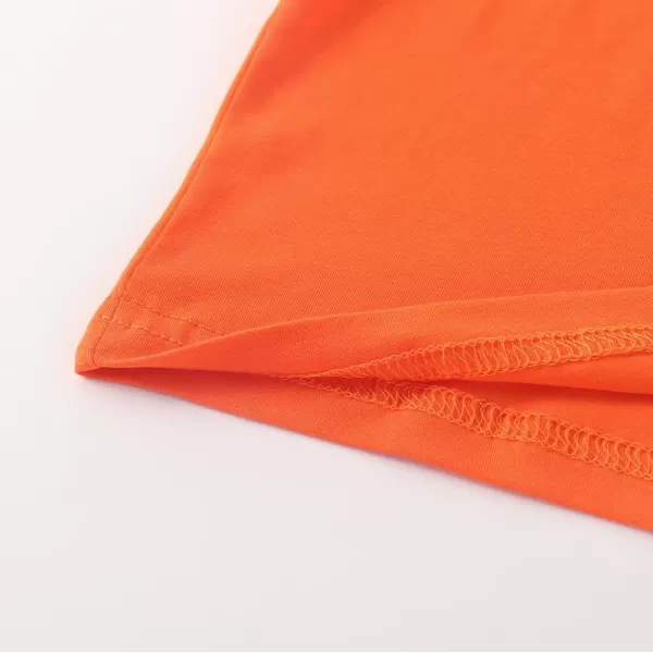 Noomelfish Girls Short Sleeve Crop Tops Kids Summer Dance Cropped TShirts 514 YearsOrange