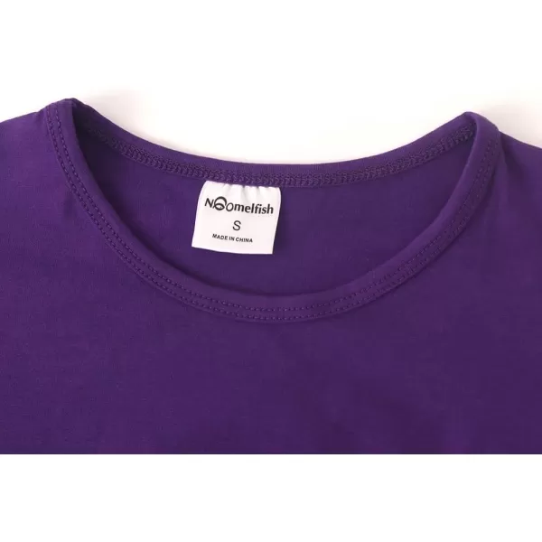 Noomelfish Girls Short Sleeve Crop Tops Kids Summer Dance Cropped TShirts 514 YearsPurple