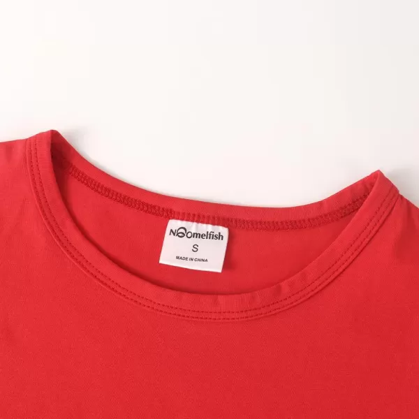 Noomelfish Girls Short Sleeve Crop Tops Kids Summer Dance Cropped TShirts 514 YearsRed