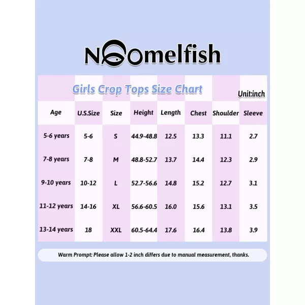 Noomelfish Girls Short Sleeve Crop Tops Kids Summer Dance Cropped TShirts 514 YearsWhite