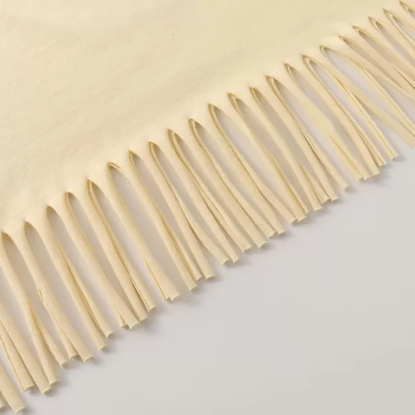 Noomelfish Girls Short Sleeve Fringe TShirts Soft Jersey Cotton Tee Tops 312 YearsBeige