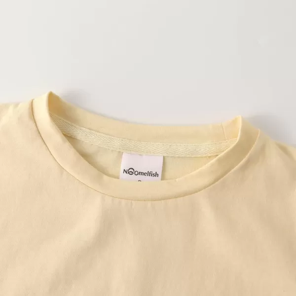 Noomelfish Girls Short Sleeve Fringe TShirts Soft Jersey Cotton Tee Tops 312 YearsBeige