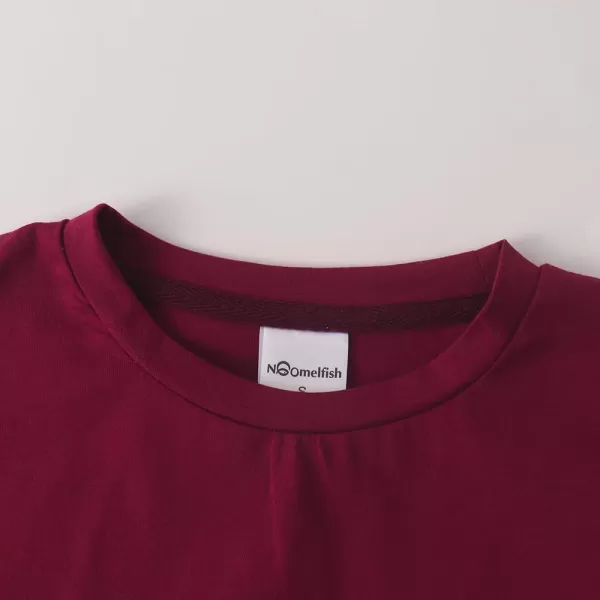 Noomelfish Girls Short Sleeve Fringe TShirts Soft Jersey Cotton Tee Tops 312 YearsBurgundy