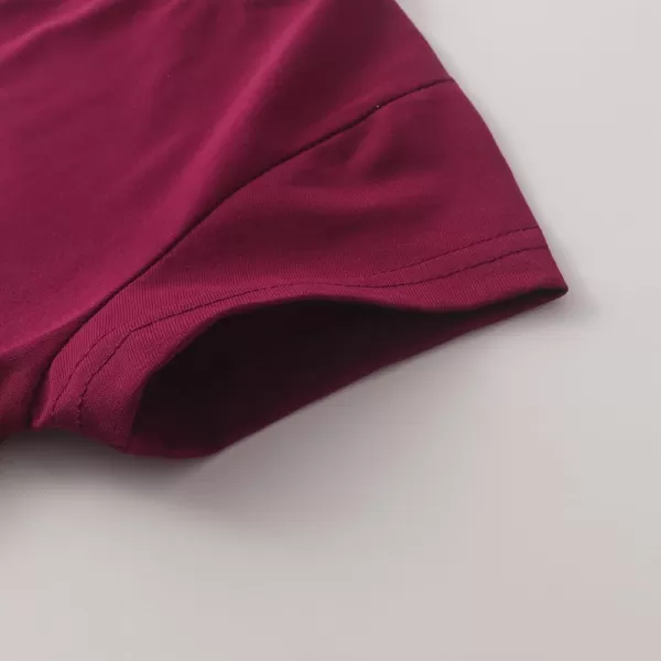 Noomelfish Girls Short Sleeve Fringe TShirts Soft Jersey Cotton Tee Tops 312 YearsBurgundy