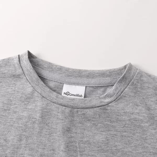 Noomelfish Girls Short Sleeve Fringe TShirts Soft Jersey Cotton Tee Tops 312 YearsHeather Grey