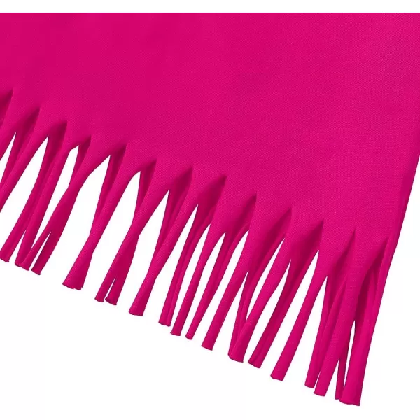 Noomelfish Girls Short Sleeve Fringe TShirts Soft Jersey Cotton Tee Tops 312 YearsHot Pink