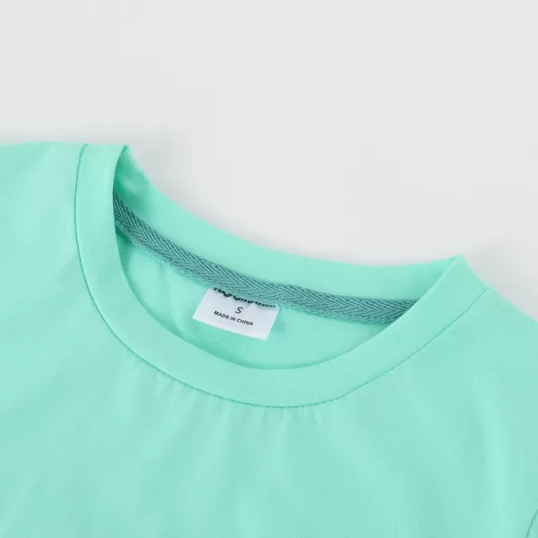 Noomelfish Girls Short Sleeve Fringe TShirts Soft Jersey Cotton Tee Tops 312 YearsLight Green