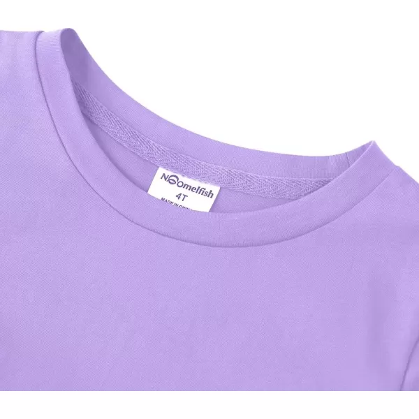 Noomelfish Girls Short Sleeve Fringe TShirts Soft Jersey Cotton Tee Tops 312 YearsLilac Purple