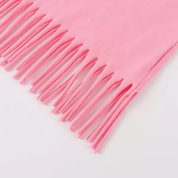 Noomelfish Girls Short Sleeve Fringe TShirts Soft Jersey Cotton Tee Tops 312 YearsPink