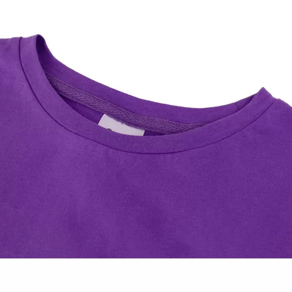 Noomelfish Girls Short Sleeve Fringe TShirts Soft Jersey Cotton Tee Tops 312 YearsPurple