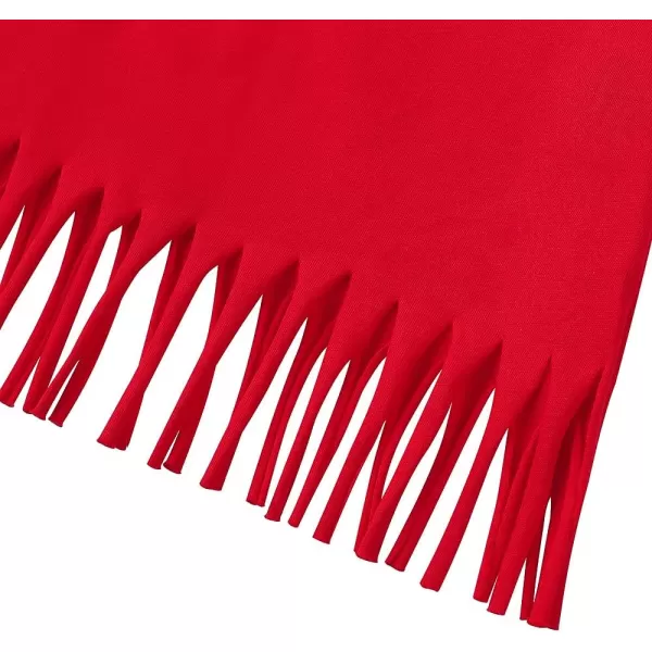 Noomelfish Girls Short Sleeve Fringe TShirts Soft Jersey Cotton Tee Tops 312 YearsRed