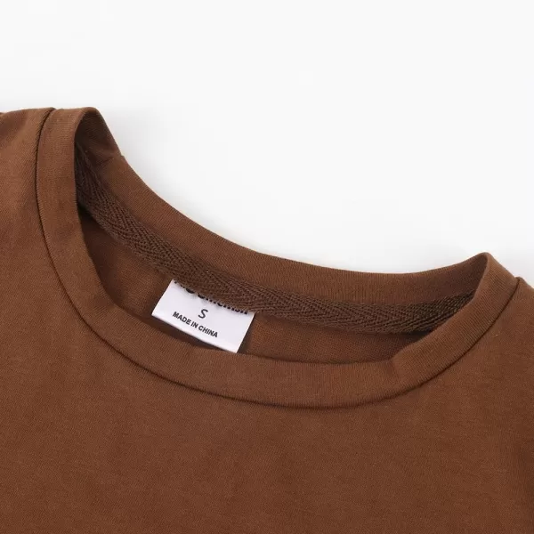 Noomelfish Girls Short Sleeve Fringe TShirts Soft Jersey Cotton Tee Tops 312 YearsRust Brown