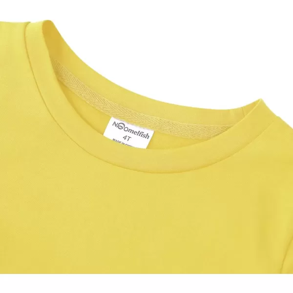 Noomelfish Girls Short Sleeve Fringe TShirts Soft Jersey Cotton Tee Tops 312 YearsYellow