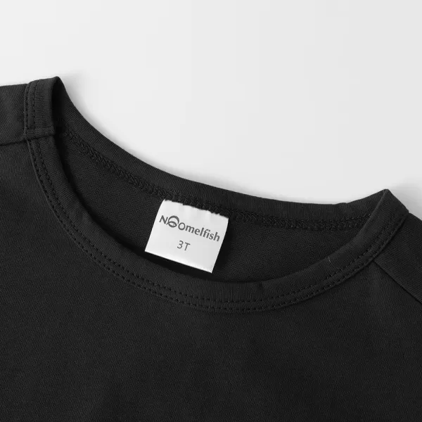 Noomelfish Girls Short Sleeve Heart Pocket Tshirts Casual Cotton Tee Tops Blouse 512 YearsBlack